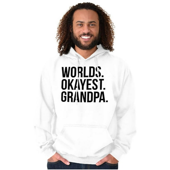 Worlds Okayest Grandpa Funny Men's Big & Tall Graphic Hoodie Brisco Brands 3X
