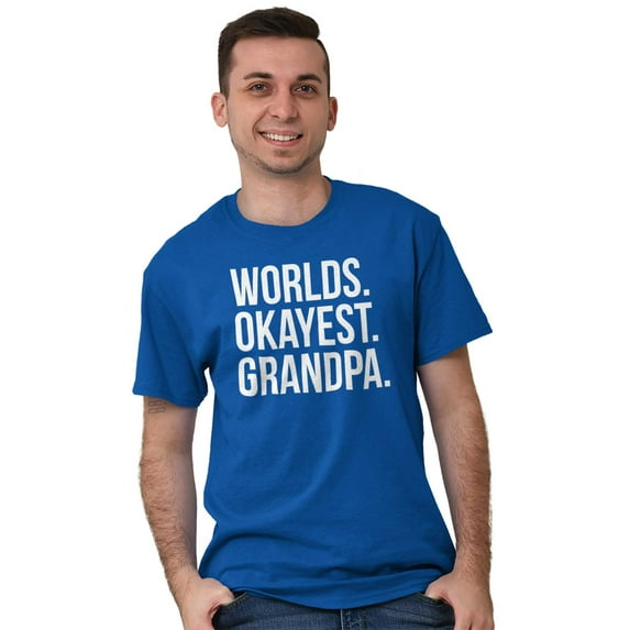 Worlds Okayest Grandpa Funny Men's Big & Tall Crewneck Graphic Tee Brisco Brands 3X