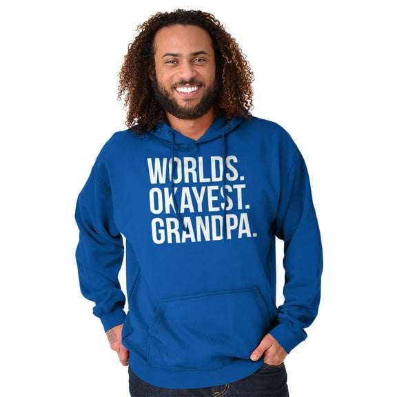 Worlds Okayest Grandpa Funny Men's Big & Tall Graphic Hoodie Brisco Brands 3X