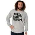thumbnail image 1 of Worlds Okayest Grandpa Funny Men's Long Sleeve Tee T Shirt Brisco Brands X, 1 of 5