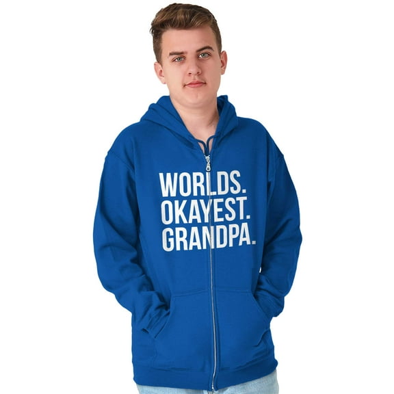 Worlds Okayest Grandpa Funny Zip Hoodie Sweatshirt Men Brisco Brands X
