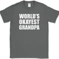 thumbnail image 1 of Worlds Okayest Grandpa T-Shirt Funny Fathers Day Gift Family Tee - Charcoal, 3XL, 1 of 1