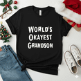 thumbnail image 1 of Worlds Okayest Grandson Funny Sarcastic Family Humor Gift Unisex T-Shirt up to size 5XL, 1 of 2