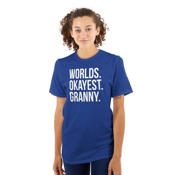 Worlds Okayest Granny Relative Family Women's Graphic T Shirt Tees Brisco Brands X