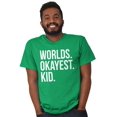 thumbnail image 1 of Worlds Okayest Kid Son Daughter Funny Plus Size Crewneck Graphic Tee Shirt Brisco Brands 3X, 1 of 5