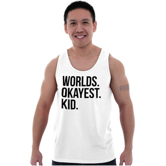 Worlds Okayest Kid Son Daughter Funny Plus Size Graphic Tank Top Brisco Brands 3X