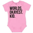 thumbnail image 1 of Worlds Okayest Kid Son Daughter Funny Romper Boys or Girls Infant Baby Brisco Brands NB, 1 of 6