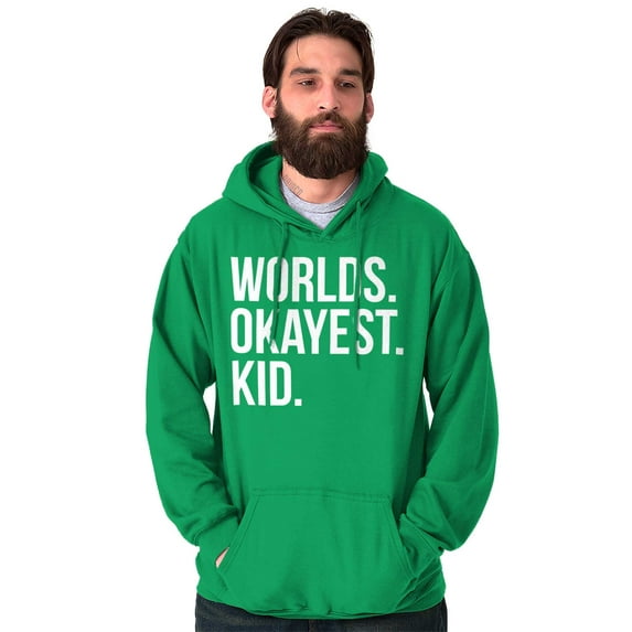 Worlds Okayest Kid Son Daughter Funny Unisex Plus Fleece Graphic Hoodie Brisco Brands 4X