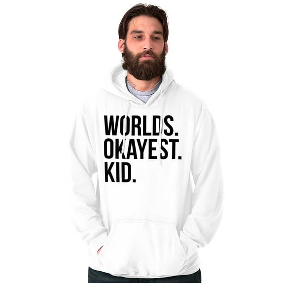 Worlds Okayest Kid Son Daughter Funny Unisex Plus Fleece Graphic Hoodie Brisco Brands 2X