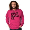 thumbnail image 1 of Worlds Okayest Kid Son Daughter Funny Unisex Plus Fleece Graphic Hoodie Brisco Brands 3X, 1 of 4