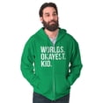 thumbnail image 1 of Worlds Okayest Kid Son Daughter Funny Zip Up Hoodie Men's Women's Brisco Brands S, 1 of 5