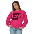 thumbnail image 1 of Worlds Okayest Mama Mothers Day Mom Women Crewneck Sweatshirt Brisco Brands S, 1 of 5