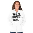 thumbnail image 1 of Worlds Okayest Mama Mothers Day Mom Zip Hoodie Sweatshirt Women Brisco Brands L, 1 of 5