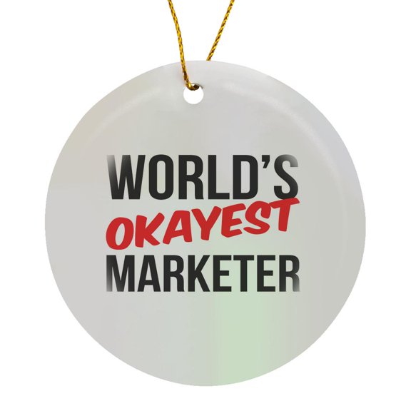 3drose, Worlds Okayest Marketer, Circle Porcelain Ornament