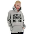 thumbnail image 1 of Worlds Okayest Mom Funny Mothers Day Women Plus Size Graphic Pullover Hoodie Brisco Brands 2X, 1 of 3