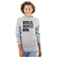 thumbnail image 1 of Worlds Okayest Mom Mothers Day Mama Women Plus Size Long Sleeve Graphic Tee Brisco Brands 2X, 1 of 5