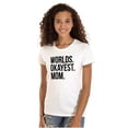 thumbnail image 1 of Worlds Okayest Mom Mothers Day Mama Womens Slim Fit Graphic Tee Brisco Brands X, 1 of 5