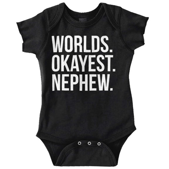 Worlds Okayest Nephew Aunt Uncle Joke Bodysuit Jumper Boys Infant Baby Brisco Brands NB