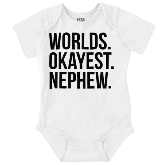 Worlds Okayest Nephew Aunt Uncle Joke Bodysuit Jumper Boys Infant Baby Brisco Brands NB