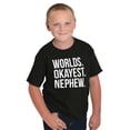 thumbnail image 1 of Worlds Okayest Nephew Aunt Uncle Joke Boys Kids T Shirt Tees Tops Teen Brisco Brands XS, 1 of 5