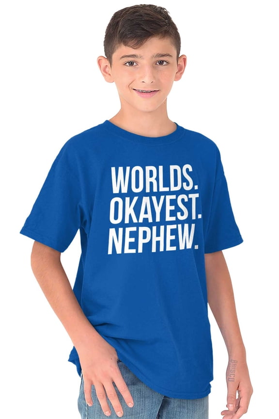 Worlds Okayest Nephew Aunt Uncle Joke Boys Kids T Shirt Tees Tops Teen Brisco Brands X