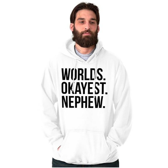 Worlds Okayest Nephew Aunt Uncle Joke Men's Big & Tall Graphic Hoodie Brisco Brands 2X