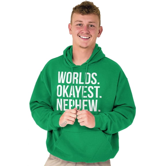 Worlds Okayest Nephew Aunt Uncle Joke Men's Big & Tall Graphic Hoodie Brisco Brands 3X