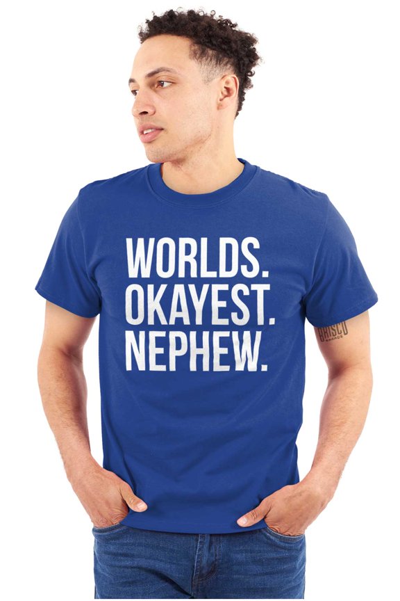 Worlds Okayest Nephew Aunt Uncle Joke Men's Graphic T Shirt Tees Brisco Brands L