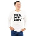 thumbnail image 1 of Worlds Okayest Nephew Aunt Uncle Joke Men's Long Sleeve Tee T Shirt Brisco Brands M, 1 of 5