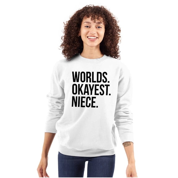 Worlds Okayest Niece Family Love Women Plus Size Crewneck Sweatshirt Brisco Brands 2X