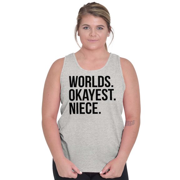Worlds Okayest Niece Family Love Womens Plus Size Graphic Tank Top Brisco Brands 3X