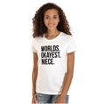 thumbnail image 1 of Worlds Okayest Niece Family Love Womens Slim Fit Graphic Tee Brisco Brands X, 1 of 5