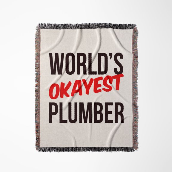 Worlds Okayest Plumber, Woven Blanket