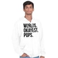 thumbnail image 1 of Worlds Okayest Pops Grandfather Men's Big & Tall Graphic Zip Up Hoodie Brisco Brands 4X, 1 of 5