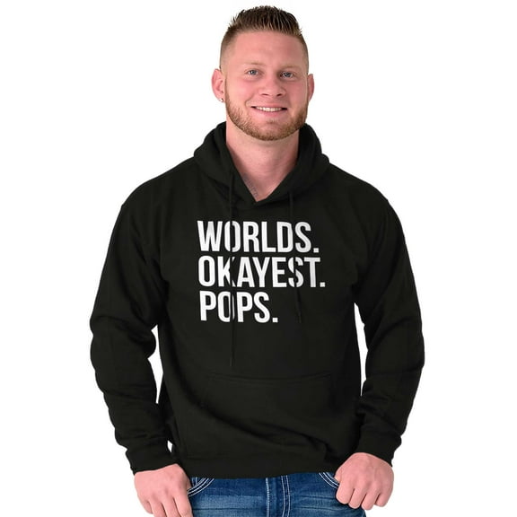 Worlds Okayest Pops Grandfather Men's Big & Tall Graphic Hoodie Brisco Brands 2X