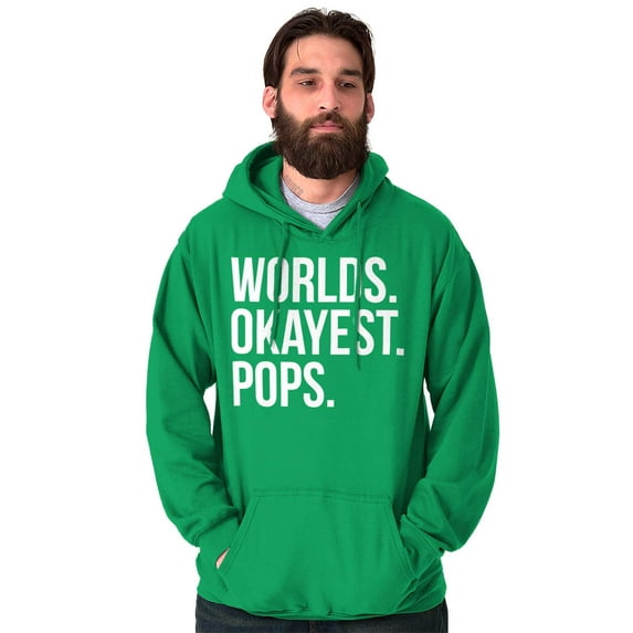Worlds Okayest Pops Grandfather Men's Big & Tall Graphic Hoodie Brisco Brands 4X