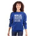 thumbnail image 1 of Worlds Okayest Sister Siblings Little Women Plus Size Crewneck Sweatshirt Brisco Brands 4X, 1 of 5