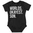 thumbnail image 1 of Worlds Okayest Son Funny Children Bodysuit Jumper Boys Infant Baby Brisco Brands 24M, 1 of 6