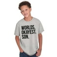 thumbnail image 1 of Worlds Okayest Son Funny Children Boys Kids T Shirt Tees Tops Teen Brisco Brands S, 1 of 5