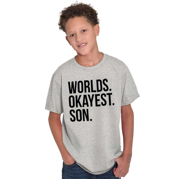 Worlds Okayest Son Funny Children Boys Kids T Shirt Tees Tops Teen Brisco Brands X