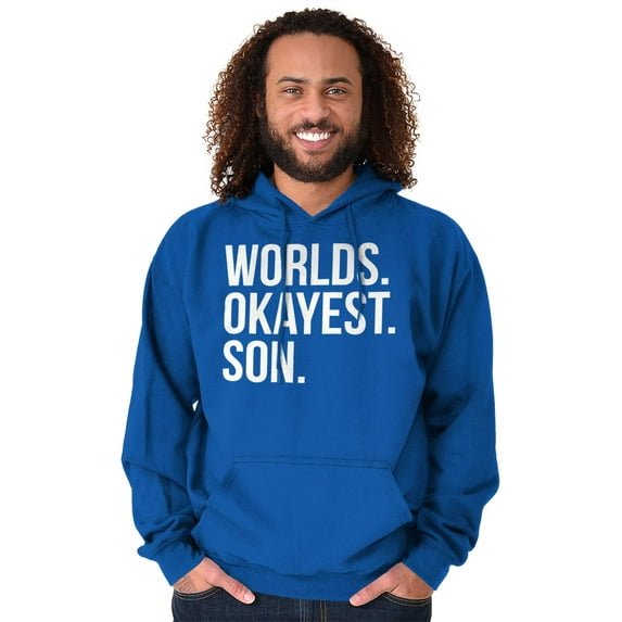 Worlds Okayest Son Funny Children Hoodie Hooded Sweatshirt Men Brisco Brands L
