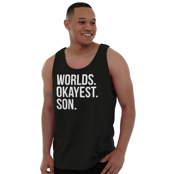 Worlds Okayest Son Funny Children Mens Big & Tall Graphic Tank Top Brisco Brands 2X