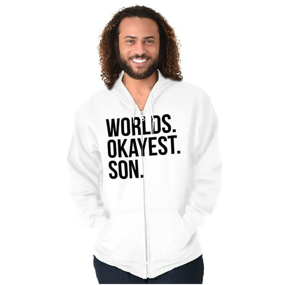 Worlds Okayest Son Funny Children Zip Hoodie Sweatshirt Men Brisco Brands S