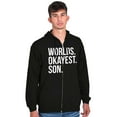 thumbnail image 1 of Worlds Okayest Son Funny Children Zip Hoodie Sweatshirt Men Brisco Brands S, 1 of 5