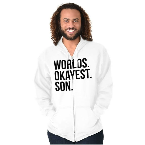 Worlds Okayest Son Funny Children Zip Hoodie Sweatshirt Men Brisco Brands X