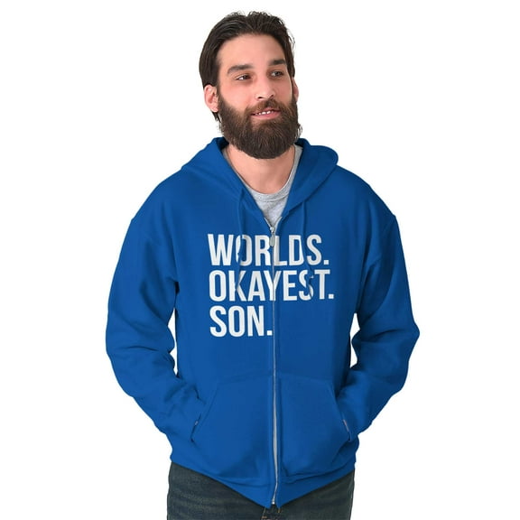 Worlds Okayest Son Funny Children Zip Hoodie Sweatshirt Men Brisco Brands X