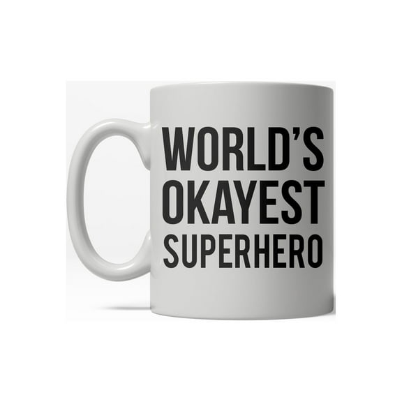 Worlds Okayest Superhero Funny Comic Nerdy Ceramic Coffee Drinking Mug 11oz Cup