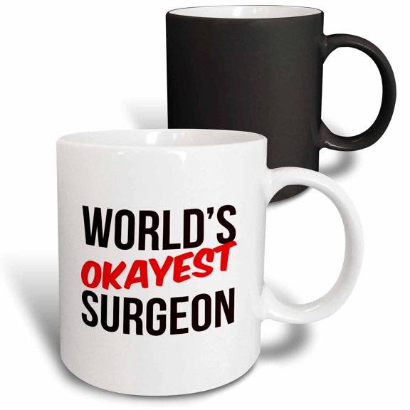 3drose, Worlds Okayest Surgeon, 11oz Magic Transforming Mug