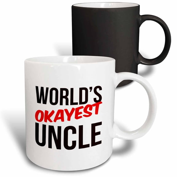 3drose, Worlds Okayest Uncle, 11oz Magic Transforming Mug