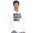 thumbnail image 1 of Worlds Okayest Uncle Niece Nephew Fun Men's Big & Tall Graphic Zip Up Hoodie Brisco Brands 3X, 1 of 5